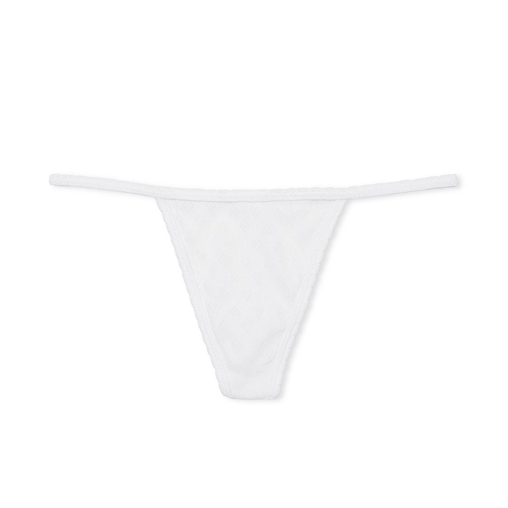 4 for$20 PINK Victoria's Secret Cotton V-String Panty Size Large Optic White